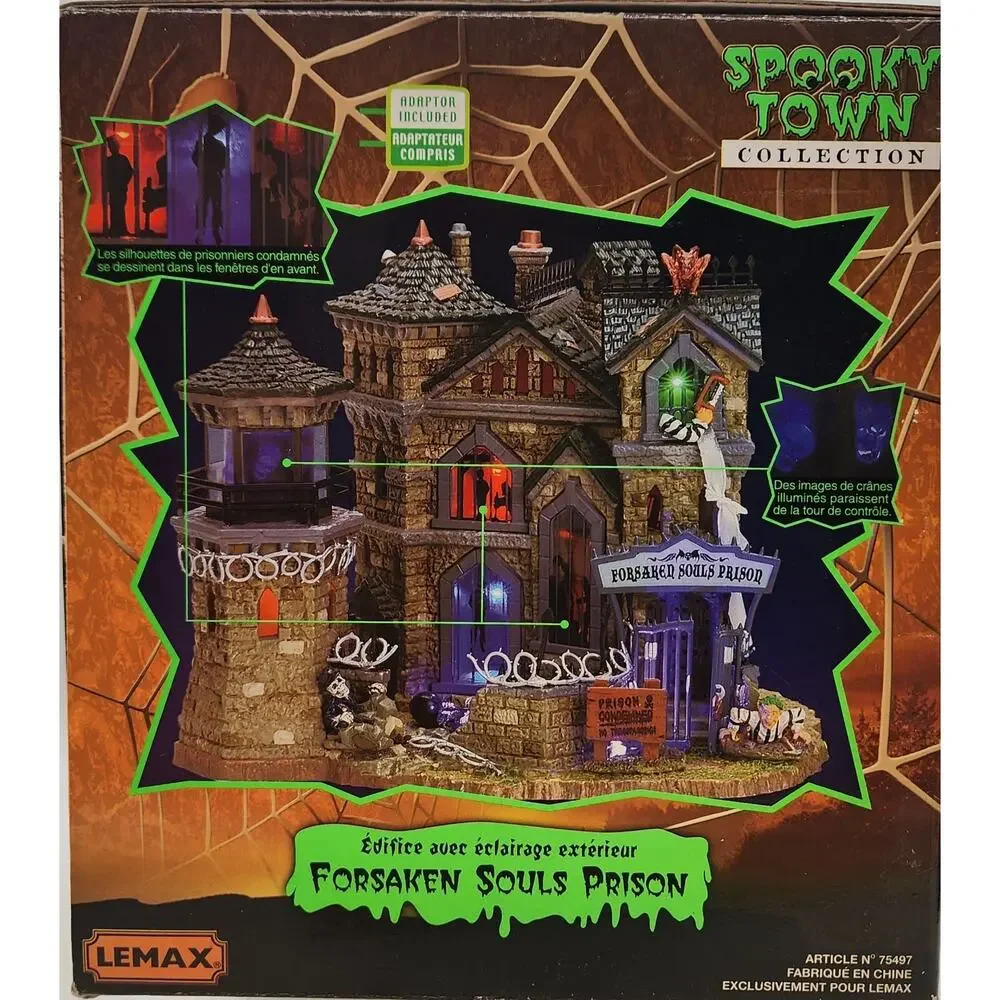 2007 Lemax Spooky Town Halloween Village FORSAKEN SOULS PRISON Retired 75497
